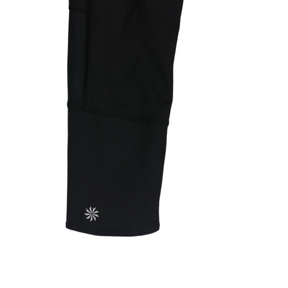 Athleta Skirted Capi Leggings Womens Small Black Back Zip Pocket Mesh Inserts - Picture 3 of 10